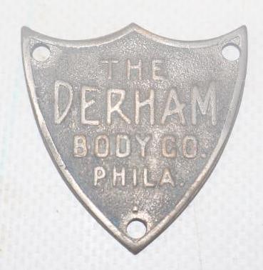 The Derham Body Co. Automobile Coach Builder Identification Tag (1 of 2)