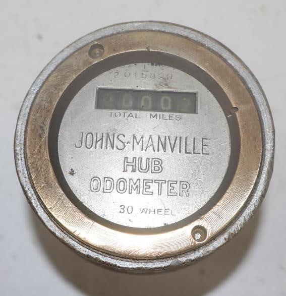 Johns - Manville Hub Odometer Aluminum And Brass Threaded Commercial Mile Counter Hubcap: 3.25" diameter