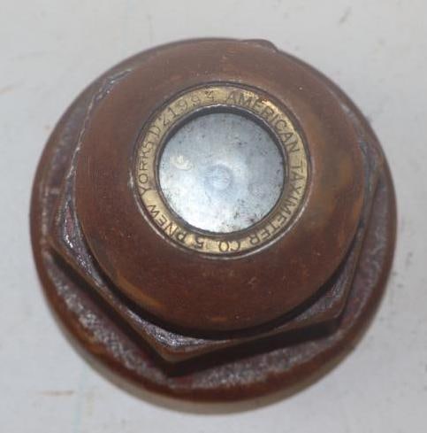 Ohmer American Taximeter Co. Threaded Commercial Mile Counter Hubcap (1 of 2)