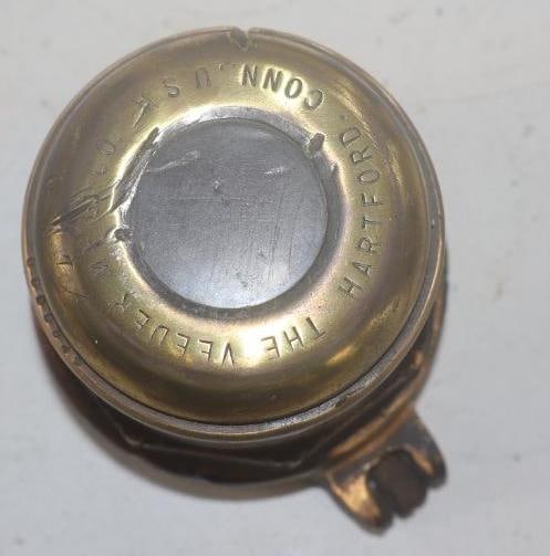 The Veeder MFG CO Brass Threaded Commercial Mile Counter Hubcap: 4" x 3.25"
