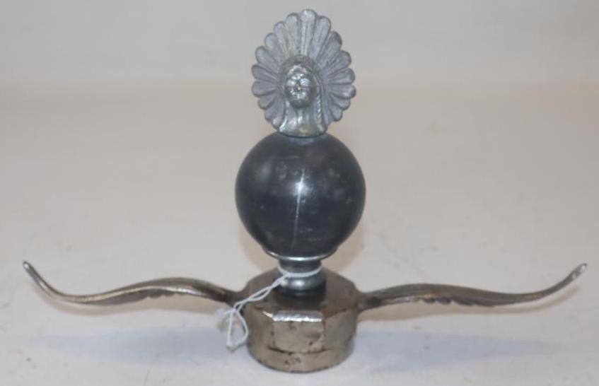 Winged Indian Chief Automobile Radiator Cap Hood Ornament Mascot (1 of 3)