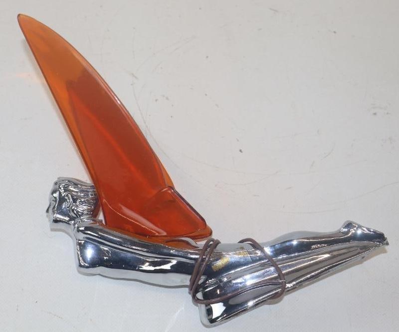 Flying Goddess w/ Orange Illuminated Wings Accessory Hood Ornament (1 of 4)