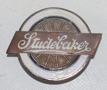 1926-27 Cloisonne Studebaker Automobile Radiator Emblem Badge: 2" x 1.75"