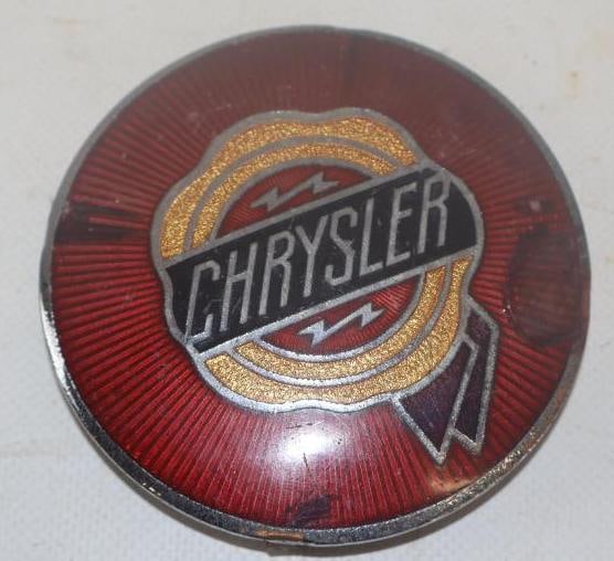 1930's Chrysler Imperial /New Yorker Cloisonne Automobile Radiator Emblem Badge: 3.50" diameter