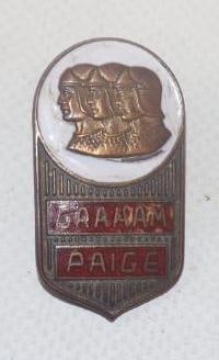1929-30 Graham Paige Cloisonne Automobile Headlight Bar Emblem: .75" x 1.50"