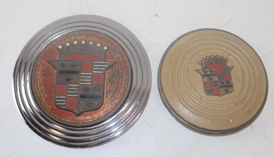 Group of 2 1940's -50' s Cadillac Horn Buttons: 4.50" diameter largest