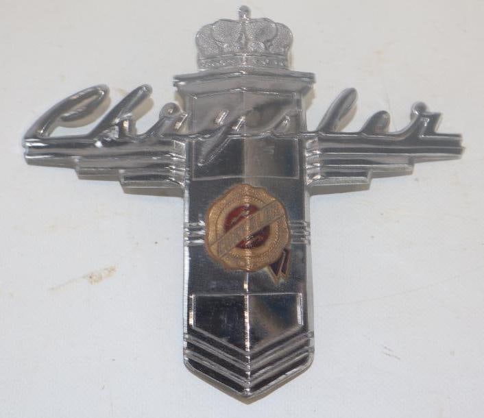 1941 Chrysler Cloisonne Automobile Radiator Hood Onement Emblem: 7" x 5.50"