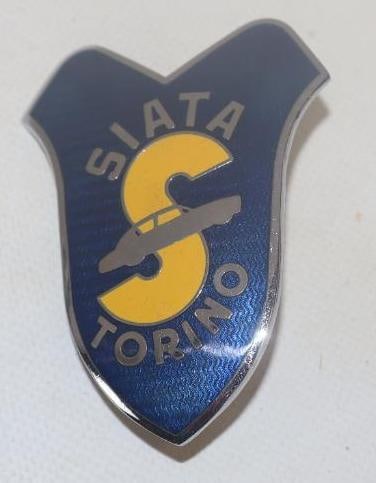 Cloisonne Italian Siata Torino Automobile Radiator Emblem Badge: 2" x 3"