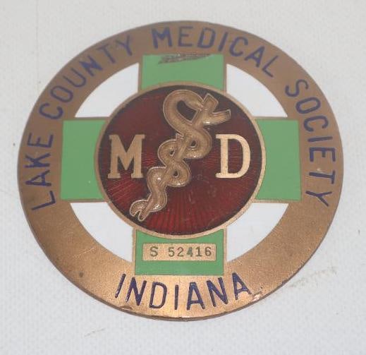 Medical Doctor Lake County Medical Society Indiana Emblem Badge (1 of 2)
