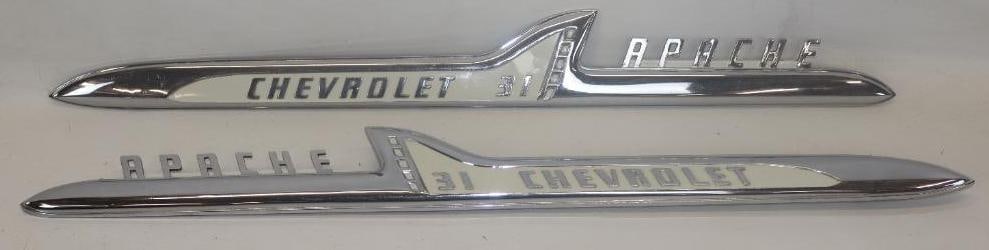 Pair of 1950's Chevrolet  31 Apache Pickup Truck Fender Side Emblems (1 of 5)