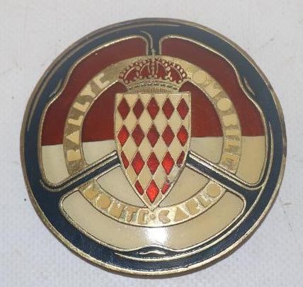 Monte Carlo Race Rally Cloisonne Automobile Radiator Badge: 3" diameter