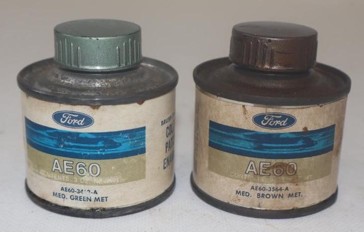 Group of 2 Ford AE 60 Touch Up Paint Cans: 2.25" diameter each