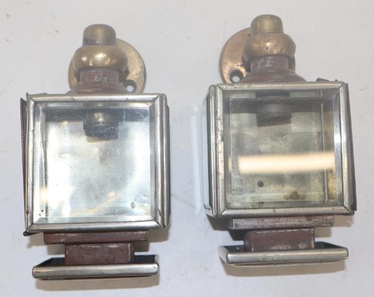 Pair of Early Brass Carriage Lights (1 of 6)