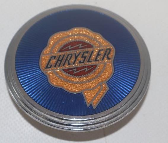 1939 Chrysler Trunk Emblem: 2.75" diameter, cloisonne