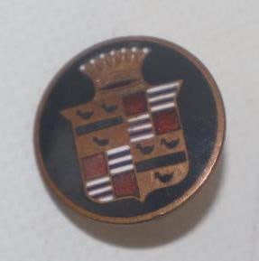 Cadillac Dash Emblem Badge: 1" diameter, cloisonne