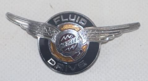 Chrysler Fluid Drive Interior Dash Emblem Badge: 2.5" x 1", cloisonne