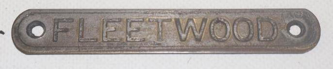 Fleetwood Coach Builder Body Identification Tag: 4" x .50"