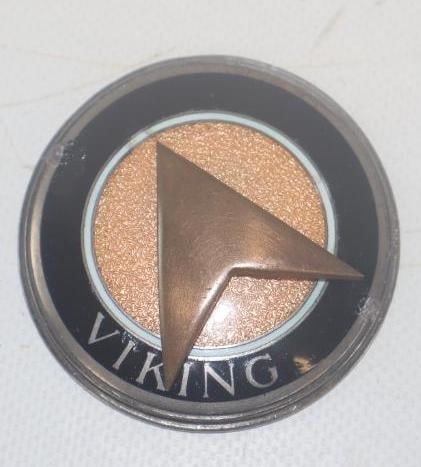1929-1930 Viking Radiator Emblem Badge: 2.5" diameter, cloisonne