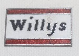 1930 Willys Radiator Emblem Badge: 1.75" x 1", cloisonne