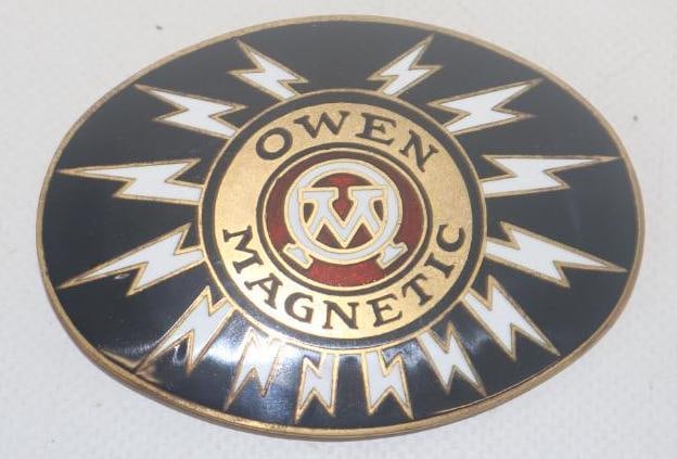 Owen Magnetic Reproduction Radiator Emblem Badge: 2.25" x 3.25", cloisonne