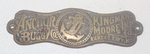 Embossed Anchor Buddy Co. Brass Coach Builder Body  Identification Tag (1 of 2)