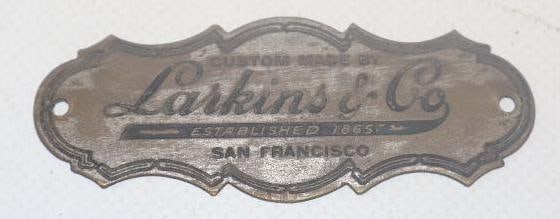 Larkins & Co. Coach Builder Body Identification Tag: 2.75" x 1"