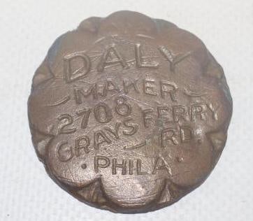 Daly Maker Brass Coach Builder Body Identification Tag: 2.50" diameter