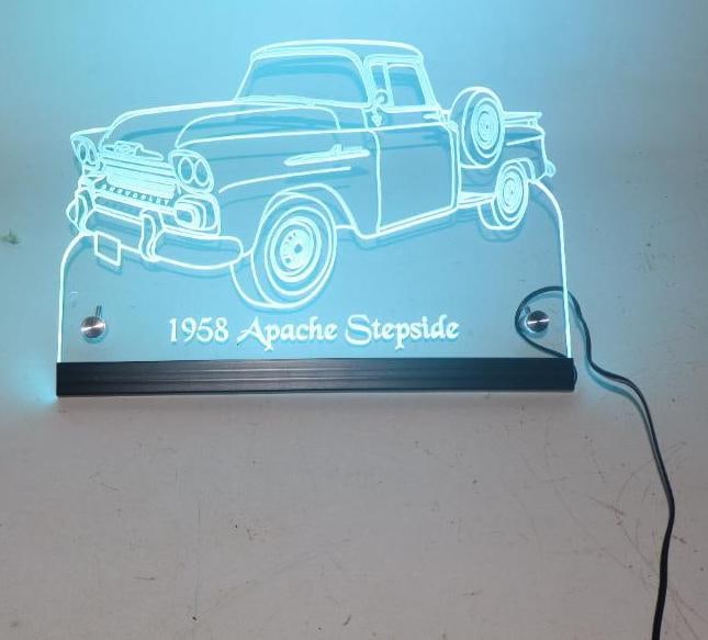 1958 Chevrolet Apache Step Side LED Light Up Sign (1 of 5)