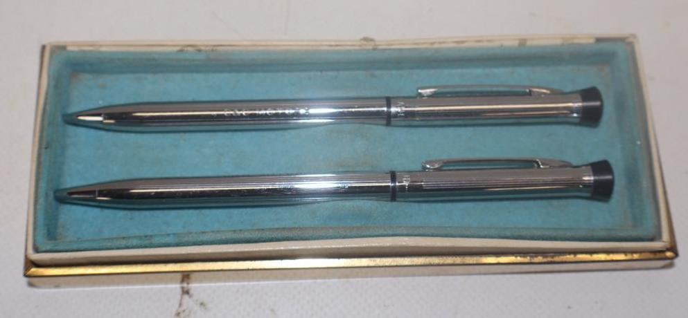Pair of Garland Chevrolet Pens In Original Gift Box: 6" x 2.25" x 1"