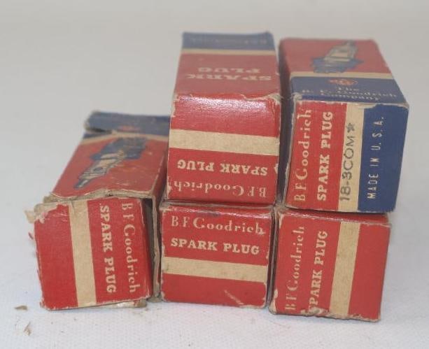 Group of 5 BF Goodrich 18-3 COM Spark Plugs In Original Boxes: 3.50" x 1" x 1"
