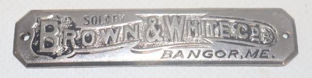 Embossed Brown & White Co. Coach Builder Body Identification Tag: 3" x.50"
