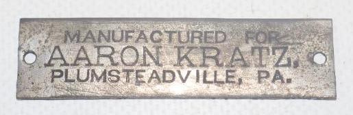 Aaron Kratz Coach Builder Body Identification Tag: 2.50" x .75"