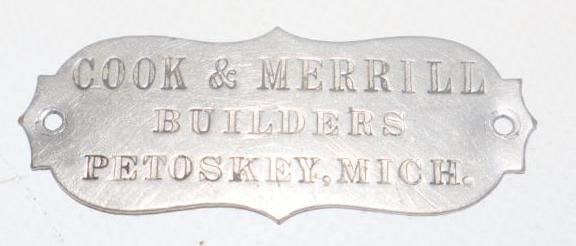 Cook & Merrill Coach Builder Body Identification Tag: 2.25" x .75"