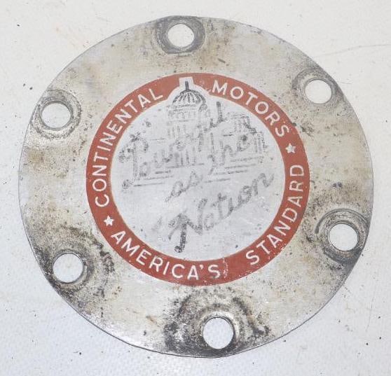 Continental Motors Bolt On Automobile Center Cap: 5" diameter