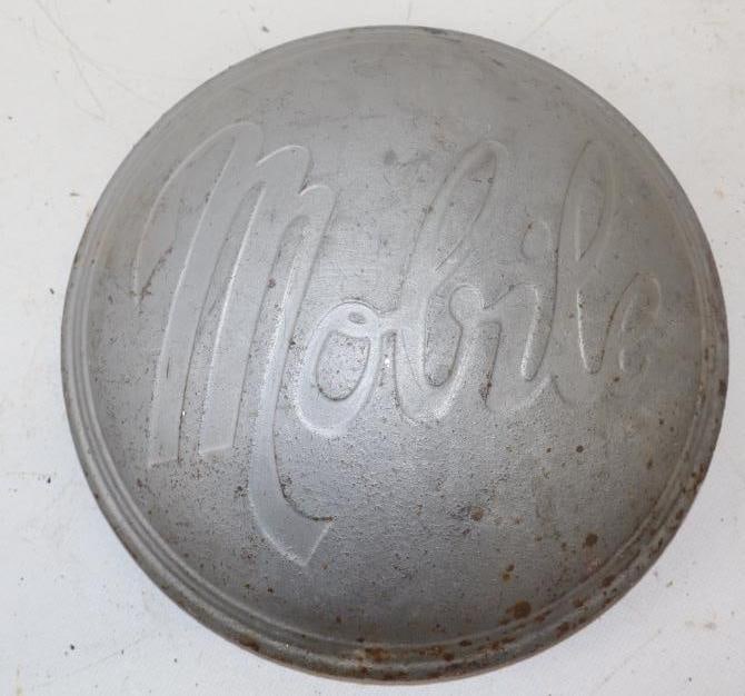 Debossed Mobile Dog Dish Aluminum Hubcap: 9" diameter