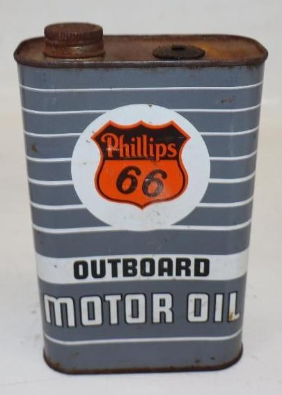 Phillips 66 Outboard One Quart Motor Oil Can (1 of 2)