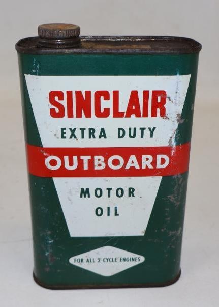 Sinclair Extra Duty Outboard One Quart Motor Oil Can (1 of 2)