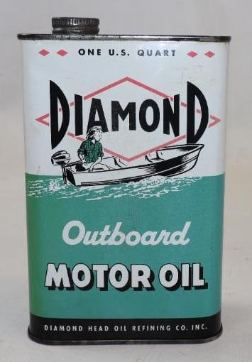 Graphic Diamond Outboard One Quart Motor Oil Can (1 of 2)