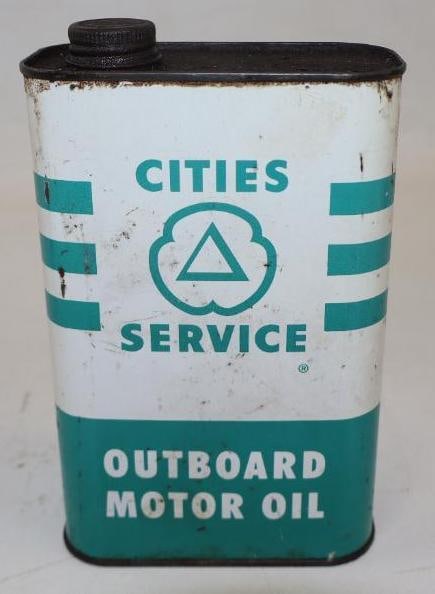 Cities Service Outboard One Quart Motor Oil Can (1 of 2)