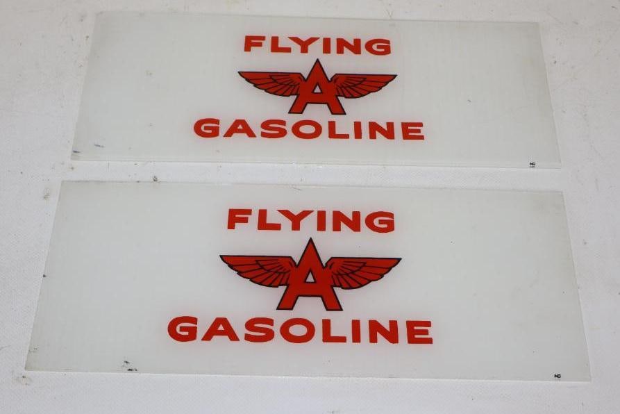 Pair of Flying A Gasoline Gas Pump Ad Glasses (1 of 2)