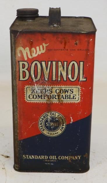 Standard Oil Company of Indiana New Bovinol Cow Spray Square One Gallon Can: Empty