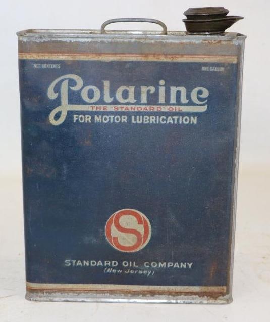 Standard Oil Company of New Jersey Polarine Slim One Gallon Oil Can: Empty