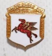 Cloisonne Socony -Vacuum White Eagle Division Safety Award Pin Back Badge (1 of 2)