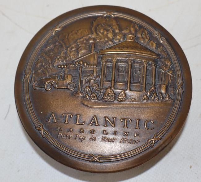 Brass Embossed Atlantic Gasoline Advertising Brush (1 of 2)