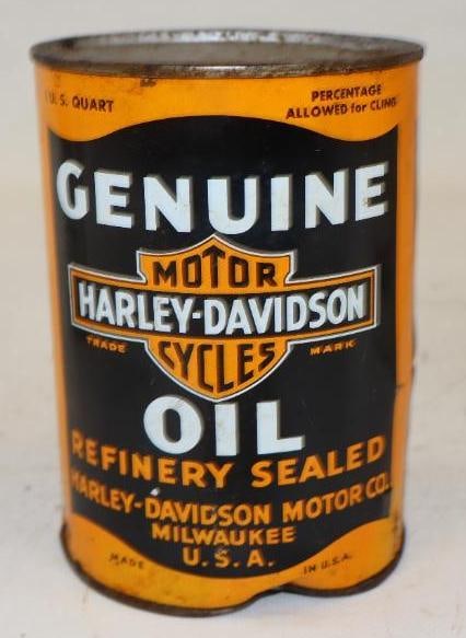 Genuine Harley Davidson Motorcycle One Qt Metal Oil Can (1 of 2)