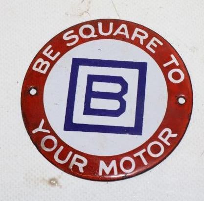Porcelain Barnsdall Be Square To Your Motor Radiator Emblem Badge (1 of 2)