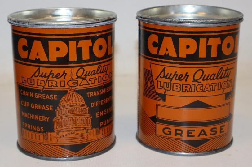 Group of 2 NOS Capital Super Quality Lubrication 1lb Grease Cans (1 of 2)