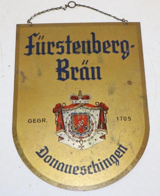 Fursteuberg Brau Dounueschingen Single Sided Brass Advertising Sign (1 of 2)