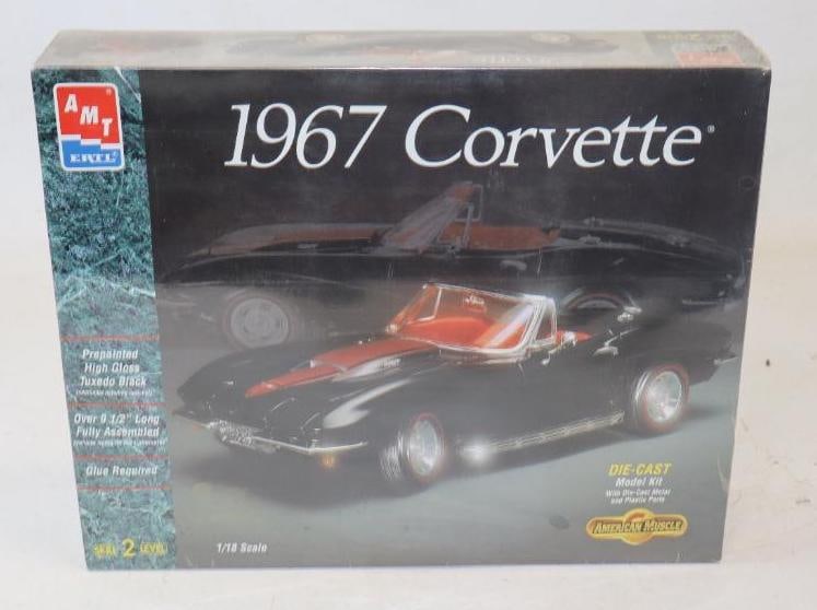 NOS 1967 Chevy Corvette 1/18th Scale  AMT ERTL  Die Cast Model Kit In Original Box (1 of 2)