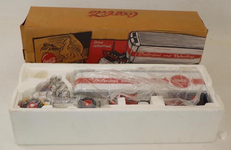 Coca Cola Delicious And Refreshing 1/25th Scale Semi Truck In Original Box: 21" x 5" x 8.50"